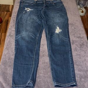 Express Women's Blue Straight Leg Jeans